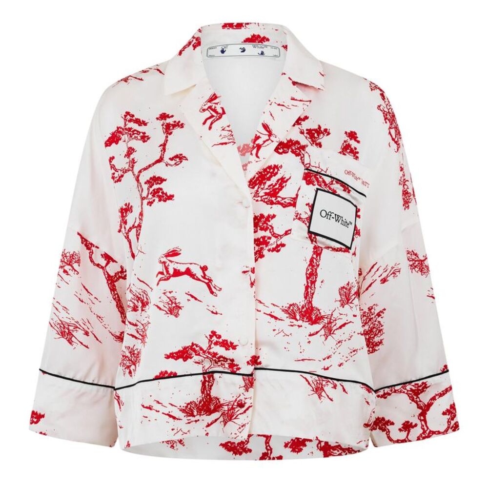 Off White Womens/Ladies Collared Shirt / White/Red